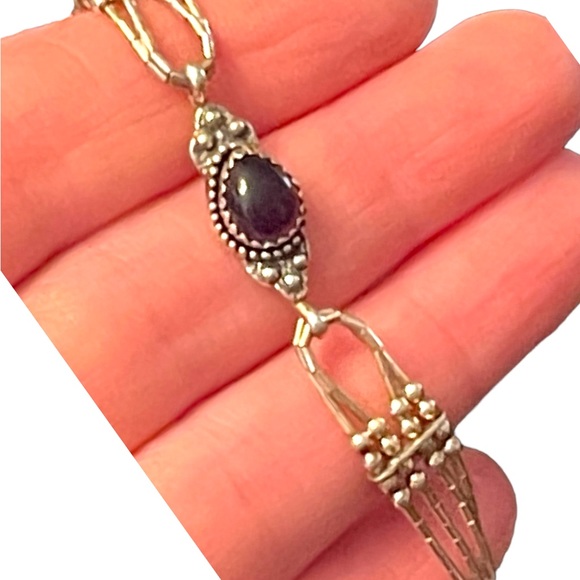 Carolyn Pollack Relios Vintage sterling silver amethyst southwestern bracelet - Picture 11 of 12